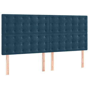 vidaXL Bed Frame with Headboard Dark Blue 180x200 cm Velvet