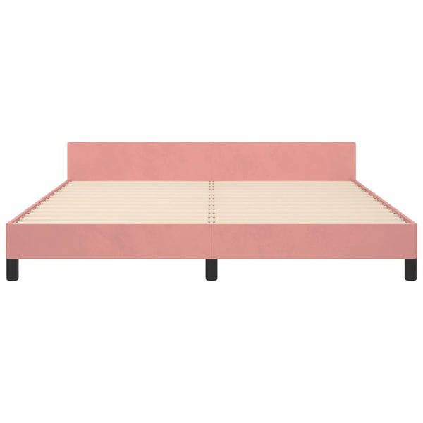 vidaXL Bed Frame with Headboard Pink 180x200 cm Velvet