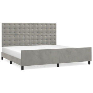 vidaXL Bed Frame without Mattress Light Grey 200x200 cm Velvet