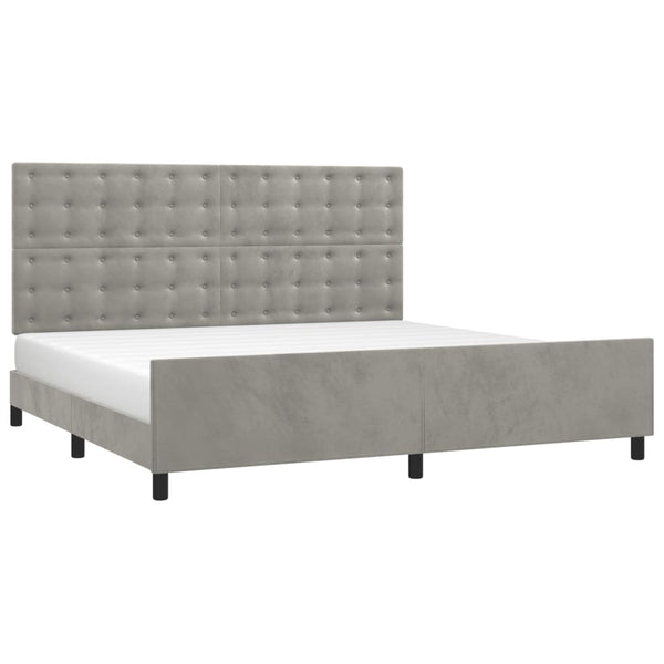 vidaXL Bed Frame without Mattress Light Grey 200x200 cm Velvet