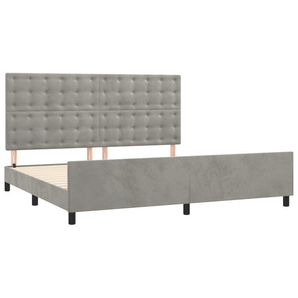 vidaXL Bed Frame without Mattress Light Grey 200x200 cm Velvet