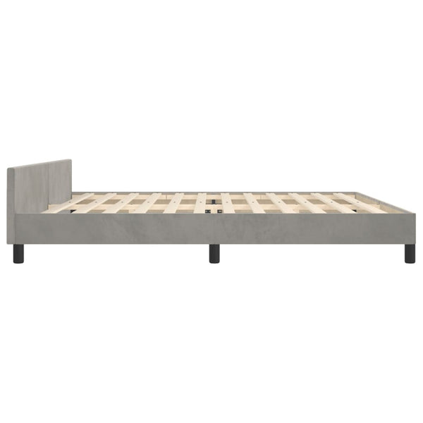 vidaXL Bed Frame without Mattress Light Grey 200x200 cm Velvet