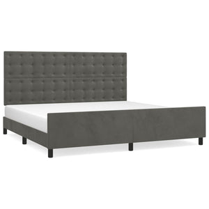 vidaXL Bed Frame without Mattress Dark Grey 200x200 cm Velvet