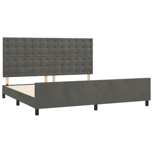 vidaXL Bed Frame without Mattress Dark Grey 200x200 cm Velvet
