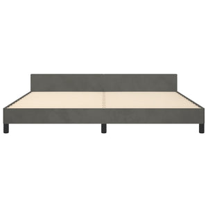 vidaXL Bed Frame without Mattress Dark Grey 200x200 cm Velvet