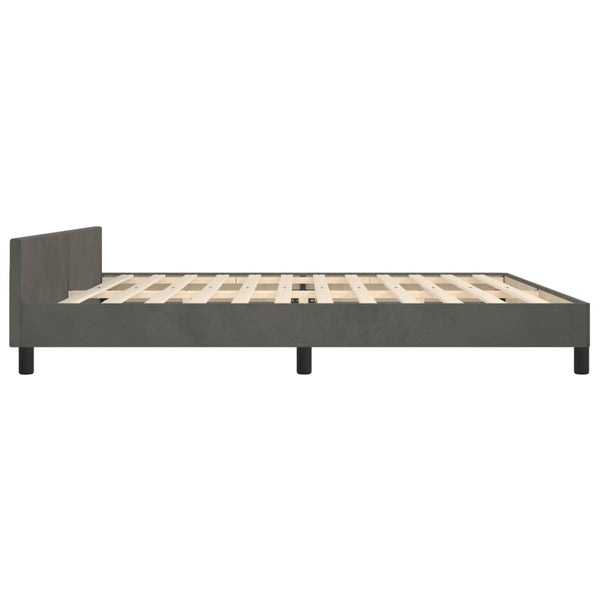 vidaXL Bed Frame without Mattress Dark Grey 200x200 cm Velvet