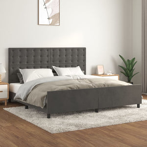 vidaXL Bed Frame without Mattress Dark Grey 200x200 cm Velvet