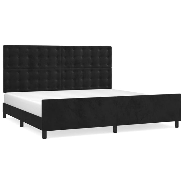 vidaXL Bed Frame without Mattress Black 200x200 cm Velvet
