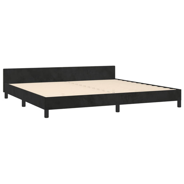 vidaXL Bed Frame without Mattress Black 200x200 cm Velvet