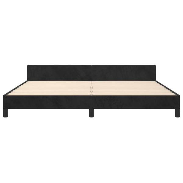 vidaXL Bed Frame without Mattress Black 200x200 cm Velvet