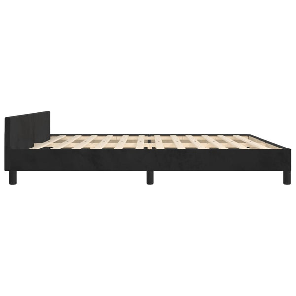 vidaXL Bed Frame without Mattress Black 200x200 cm Velvet