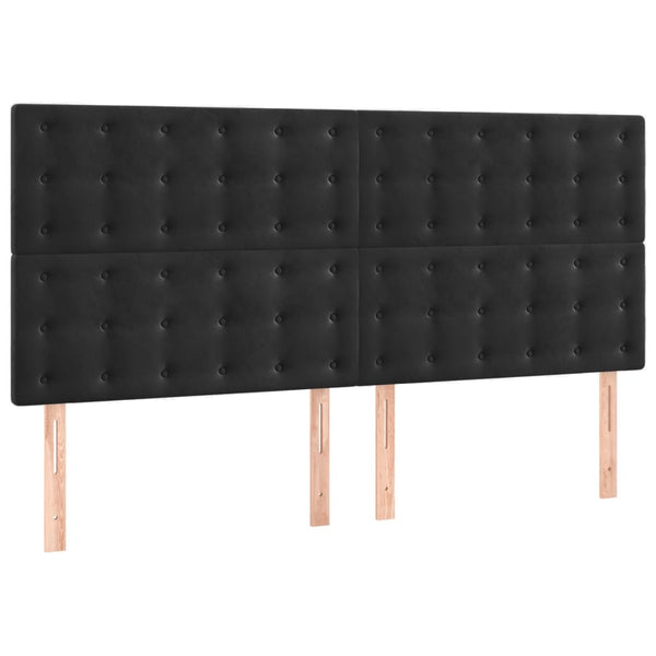 vidaXL Bed Frame without Mattress Black 200x200 cm Velvet