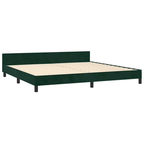 vidaXL Bed Frame without Mattress Dark Green 200x200 cm Velvet