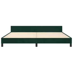 vidaXL Bed Frame without Mattress Dark Green 200x200 cm Velvet