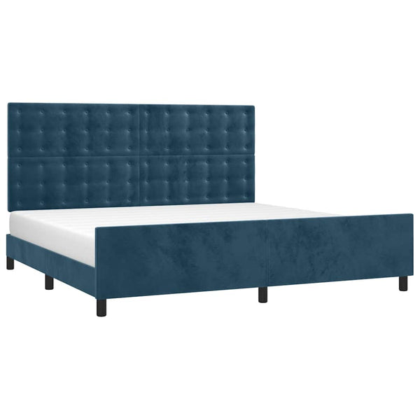 vidaXL Bed Frame without Mattress Dark Blue 200x200 cm Velvet