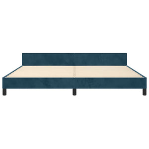 vidaXL Bed Frame without Mattress Dark Blue 200x200 cm Velvet