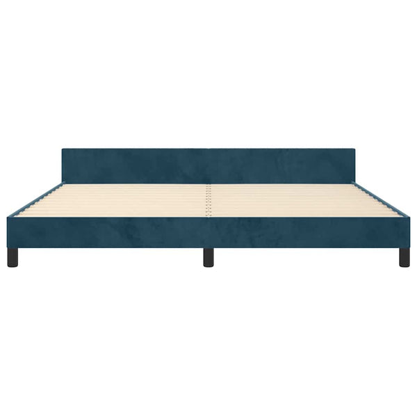 vidaXL Bed Frame without Mattress Dark Blue 200x200 cm Velvet