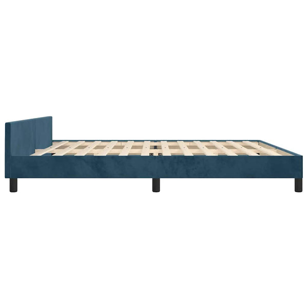 vidaXL Bed Frame without Mattress Dark Blue 200x200 cm Velvet