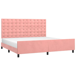 vidaXL Bed Frame with Headboard Pink 200x200 cm Velvet