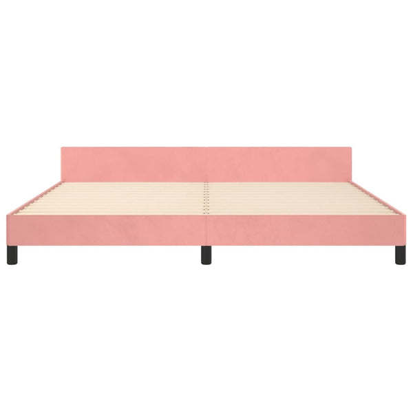 vidaXL Bed Frame with Headboard Pink 200x200 cm Velvet