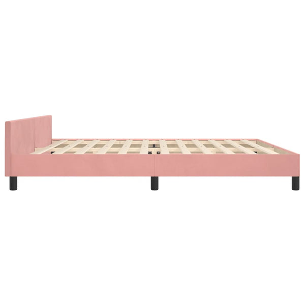 vidaXL Bed Frame with Headboard Pink 200x200 cm Velvet