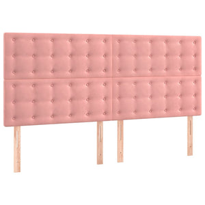 vidaXL Bed Frame with Headboard Pink 200x200 cm Velvet