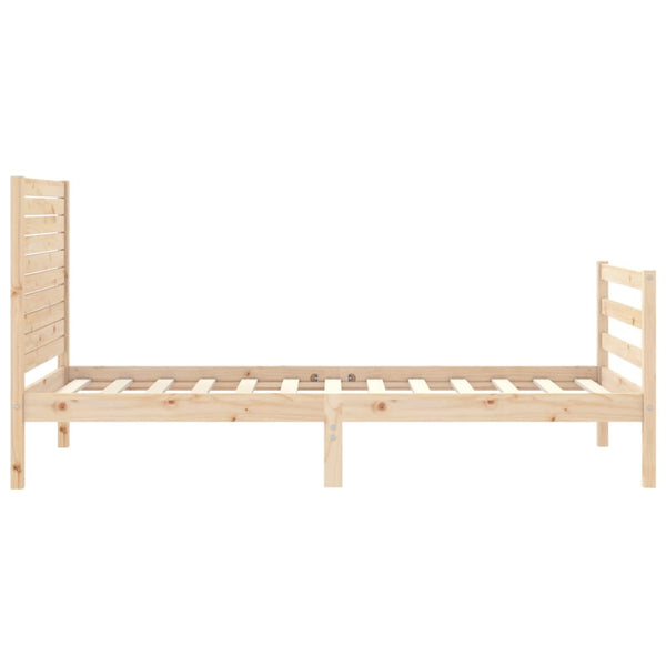 vidaXL Solid Wood Bed with Headboard 100x200 cm