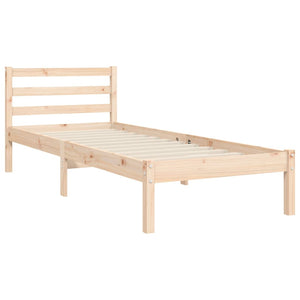 vidaXL Solid Wood Bed with Headboard 100x200 cm