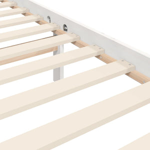 vidaXL Solid Wood Bed with Headboard White 200x200 cm