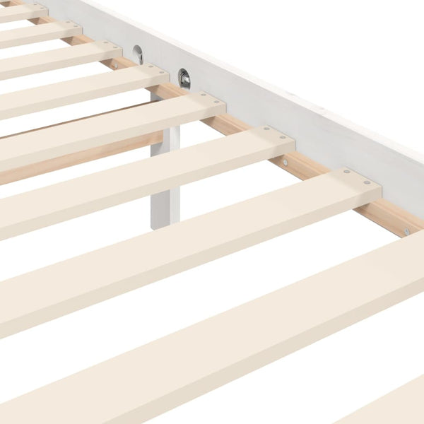 vidaXL Solid Wood Bed with Headboard White 200x200 cm
