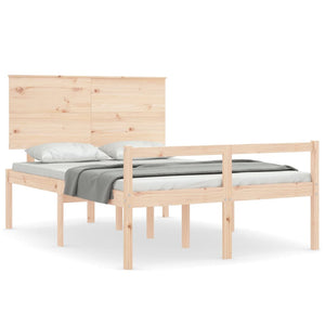 vidaXL Senior Bed with Headboard 140x200 cm Solid Wood