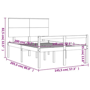 vidaXL Senior Bed with Headboard 140x200 cm Solid Wood