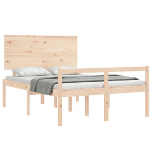 vidaXL Senior Bed with Headboard 140x200 cm Solid Wood