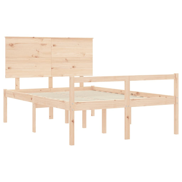 vidaXL Senior Bed with Headboard 140x200 cm Solid Wood