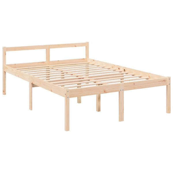 vidaXL Senior Bed with Headboard 140x200 cm Solid Wood
