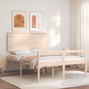 vidaXL Senior Bed with Headboard 140x200 cm Solid Wood