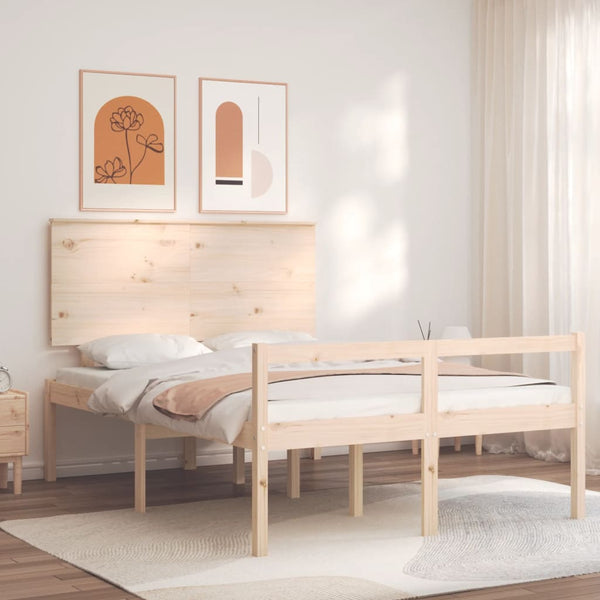 vidaXL Senior Bed with Headboard 140x200 cm Solid Wood