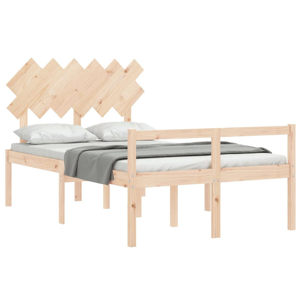 vidaXL Solid Wood Senior Bed with Headboard