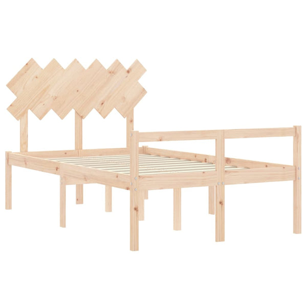 vidaXL Solid Wood Senior Bed with Headboard