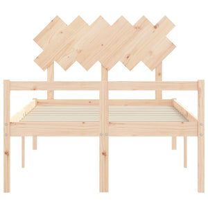 vidaXL Solid Wood Senior Bed with Headboard