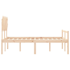 vidaXL Solid Wood Senior Bed with Headboard