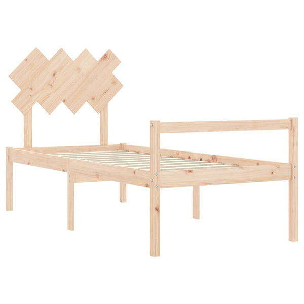 vidaXL Solid Wood Senior Bed with Headboard 90x200 cm