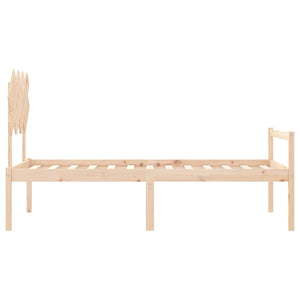 vidaXL Solid Wood Senior Bed with Headboard 90x200 cm