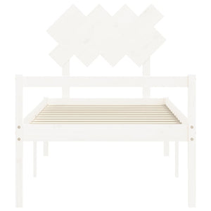 vidaXL Seniors' Bed with Headboard 90x200 cm White Solid Wood