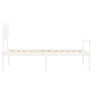 vidaXL Seniors' Bed with Headboard 90x200 cm White Solid Wood