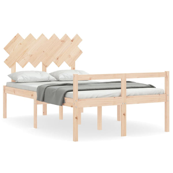 vidaXL Senior Bed with Headboard 120x200 cm Solid Wood