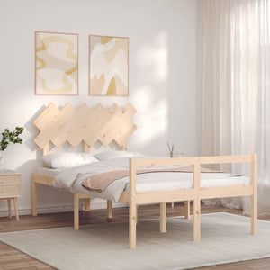 vidaXL Senior Bed with Headboard 120x200 cm Solid Wood