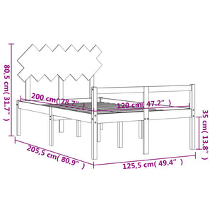 vidaXL Senior Bed with Headboard 120x200 cm Solid Wood