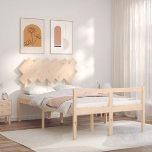 vidaXL Senior Bed with Headboard 120x200 cm Solid Wood