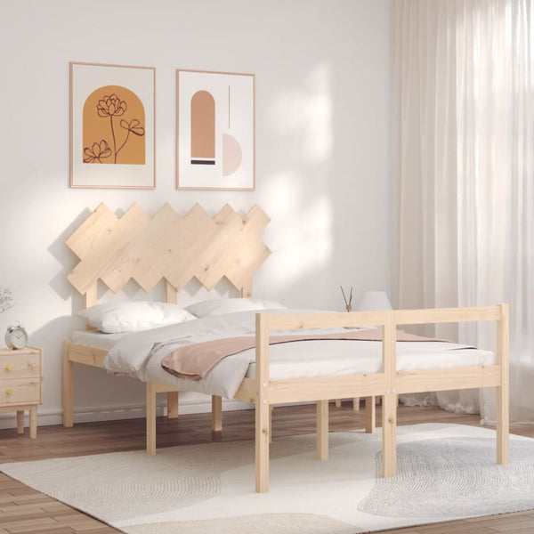 vidaXL Senior Bed with Headboard 120x200 cm Solid Wood